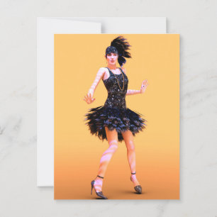 Cartão Postal Flapper Dancing Vintage
