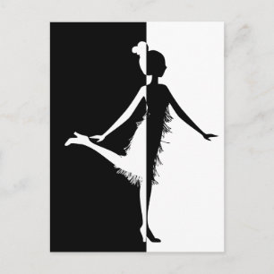 Cartão Postal Flapper Silhouette