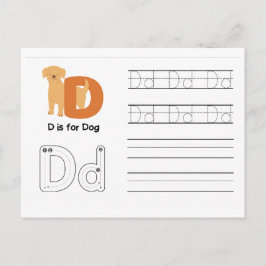 Cartão Postal FlashCards para escrita manual para jardim de infâ
