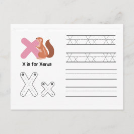 Cartão Postal FlashCards para escrita manual para jardim de infâ