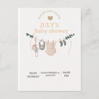 Cartão Postal Flat Card BABY SHOWER