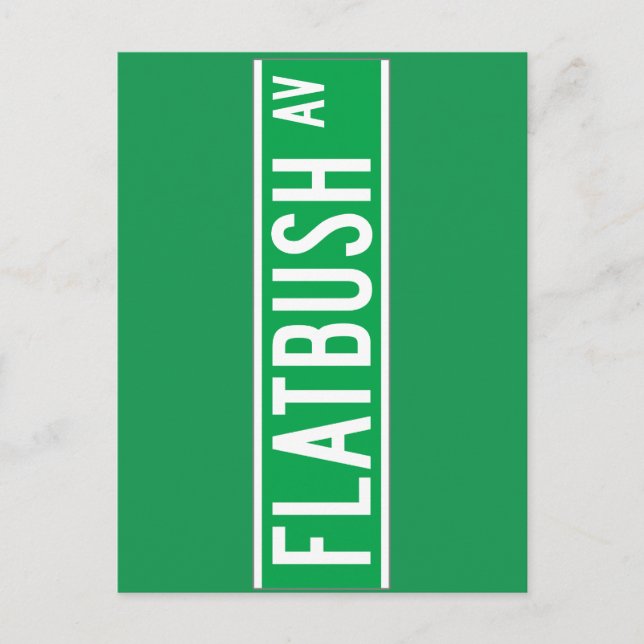 Cartão Postal Flatbush Av., Sinal de Nova Iorque (Frente)