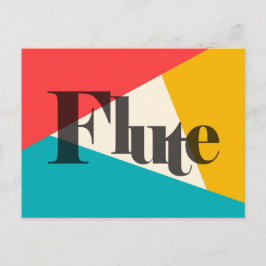 Cartão Postal Flauta Tri-Color - Turquesa Coral Dourado