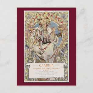 Cartão Postal Flávia 1907, de Alphonse Mucha