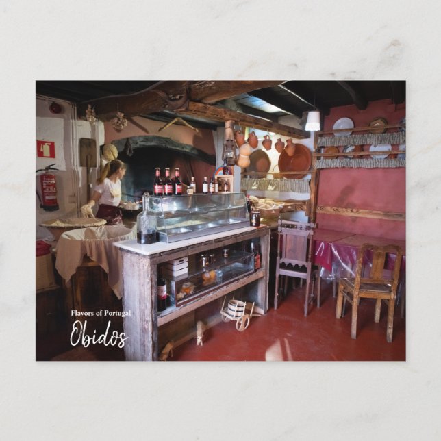 Cartão Postal Flavors of Portugal, Obidos (Frente)