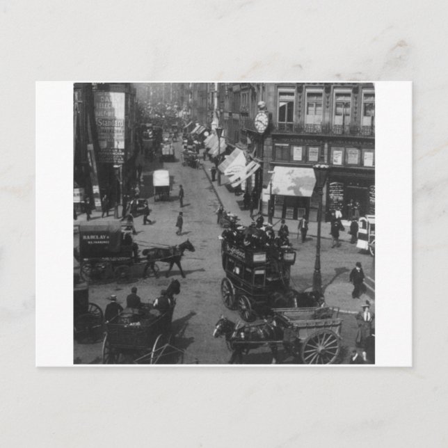 Cartão Postal Fleet Street London 1904, Inglaterra Reino Unido (Frente)