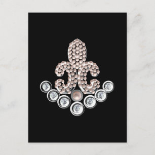 Cartão Postal Fleur De Lis-jeweled