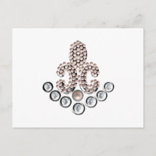 Cartão Postal Fleur De Lis-jeweled