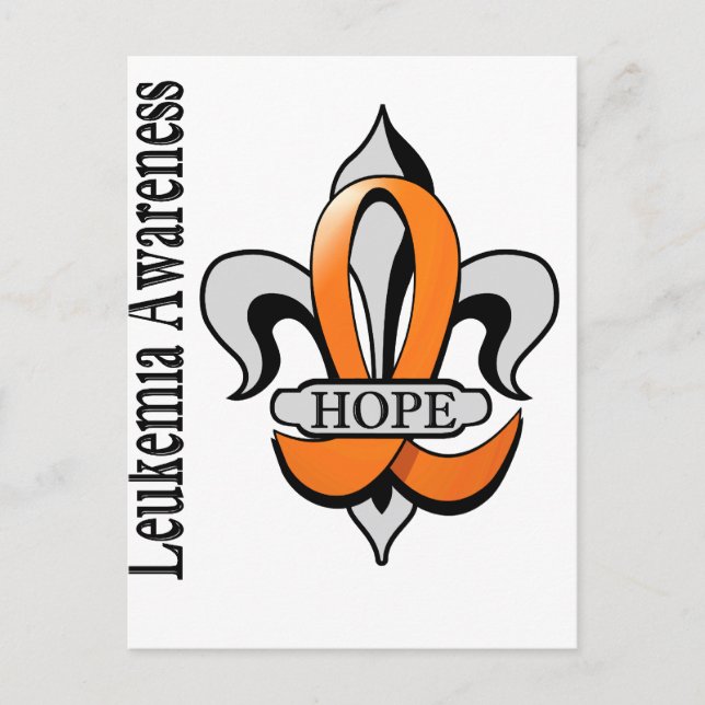 Cartão Postal Fleur De Lis Leukemia Esperança (Frente)