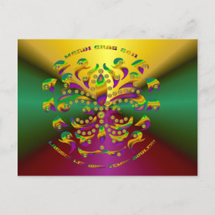 Cartão Postal Fleur de lis Mardi-Gras 2011 V-2