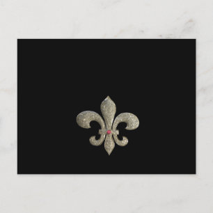 Cartão Postal Fleur de lis NOLA Bride Bling