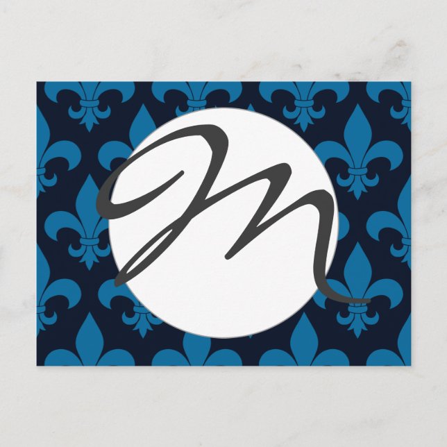 Cartão Postal Fleur de lis Pattern Classic (Frente)