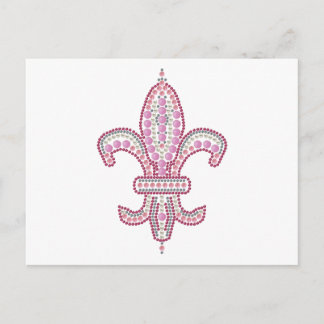 Cartão Postal Fleur de Lis rosa