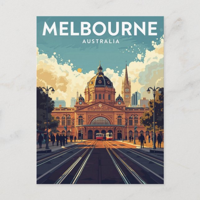 Cartão Postal Flinders Street Station Melbourne (Frente)