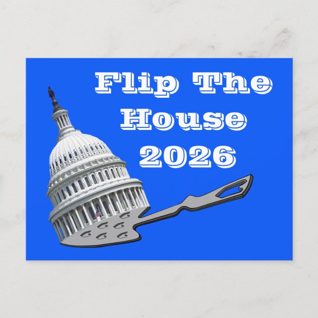 Cartão Postal Flip The House Vote Blue 2026 (Frente)