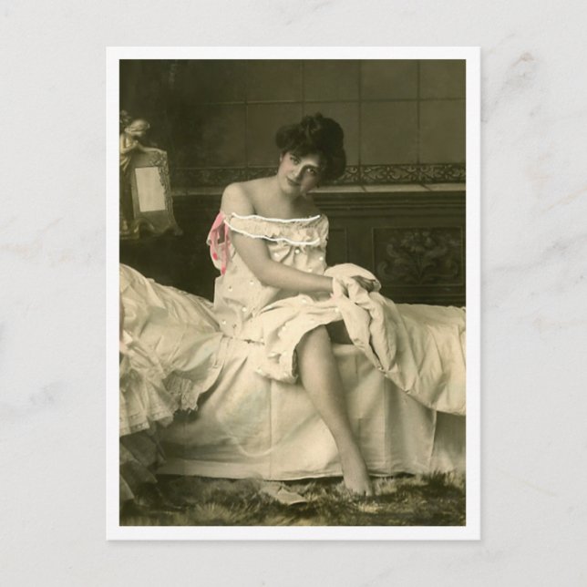 Cartão Postal Flirt Francesa - Pinup de vinheta (Frente)