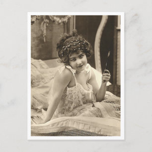 Cartão Postal Flirt Francesa - Pinup de vinheta
