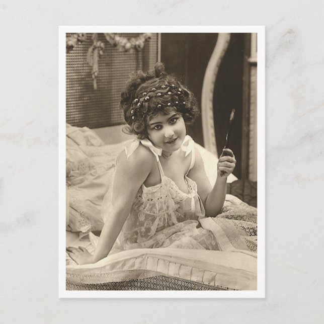 Cartão Postal Flirt Francesa - Pinup de vinheta (Frente)