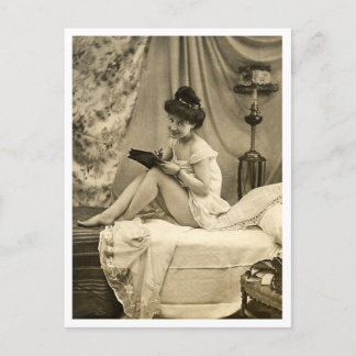 Cartão Postal Flirt Francesa - Pinup de vinheta