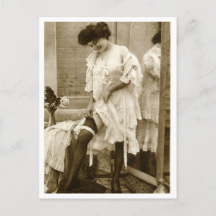 Cartão Postal Flirt Francesa - Pinup de vinheta