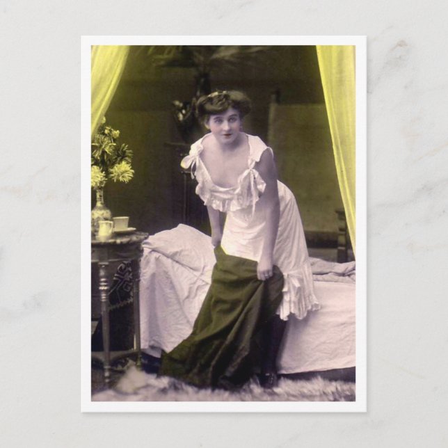 Cartão Postal Flirt Francesa - Pinup de vinheta (Frente)