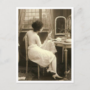 Cartão Postal Flirt Francesa - Pinup de vinheta