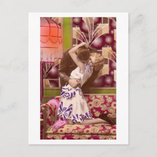 Cartão Postal Flirt Francesa - Vintage Romântica