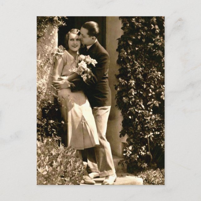 Cartão Postal Flirt Francesa - Vintage Romântica (Frente)