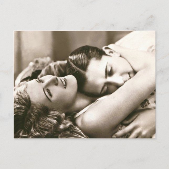 Cartão Postal Flirt Francesa - Vintage Romântica (Frente)