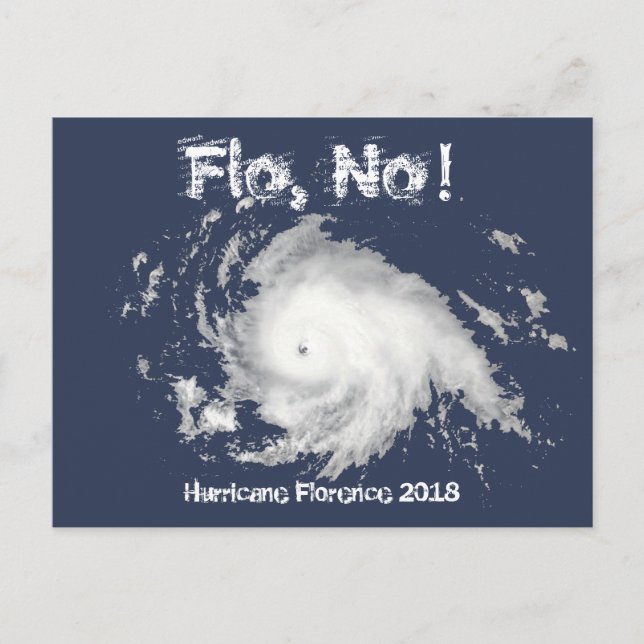 Cartão Postal Flo, Não! Furacão Florence 2018 (Frente)