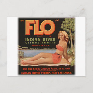 Cartão Postal Flo Orangage Vintage