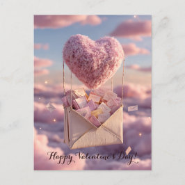 Cartão Postal Floating Heart of Love Letters Design Postcard