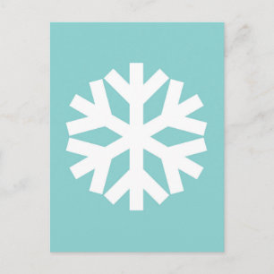 Cartão Postal Floco de neve azul