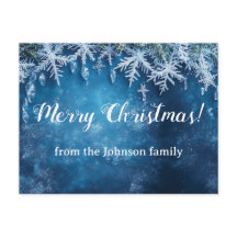 Floco de neve azul e design de Natal de gelo