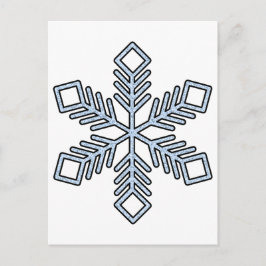 Cartão Postal Floco de Neve Brilhante - Galhos Azul Bebê