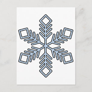 Cartão Postal Floco de Neve Brilhante - Galhos Azul Bebê