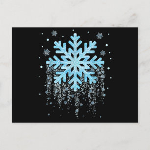 Cartão Postal Floco de neve Natal de inverno