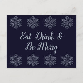 Cartão Postal Floco de Neve Prateado Ornamentado