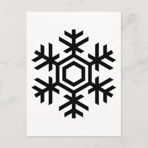 Cartão Postal Floco de neve preto e branco