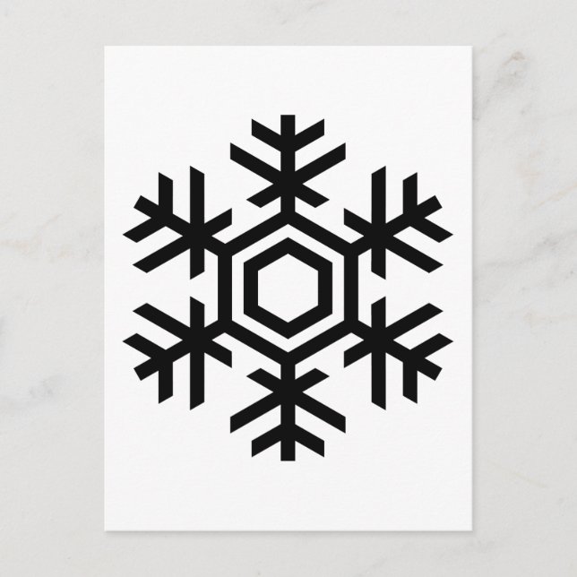 Cartão Postal Floco de neve preto e branco (Frente)