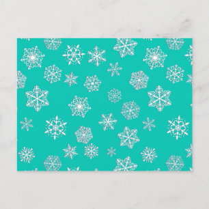 Cartão Postal Flocos de neve brancos de 3 d sobre um fundo de tu