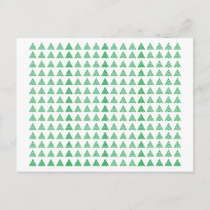 Cartão Postal Flocos de neve brancos verdes do Natal Pinheiros