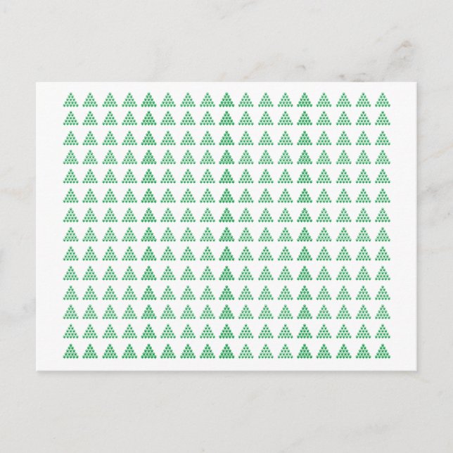 Cartão Postal Flocos de neve brancos verdes do Natal Pinheiros (Frente)