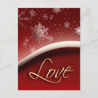 Cartão Postal Flocos de neve com amor