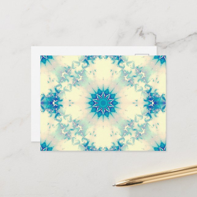 Cartão Postal Flocos de neve de inverno, azuis e congelados, de  (Frente/Verso In Situ)