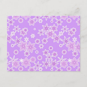 Cartão Postal Flocos de neve de Pastel contra a lavanda