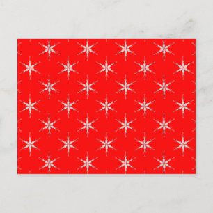 Cartão Postal Flocos De Neve De Vidro Em Fundo Vermelho