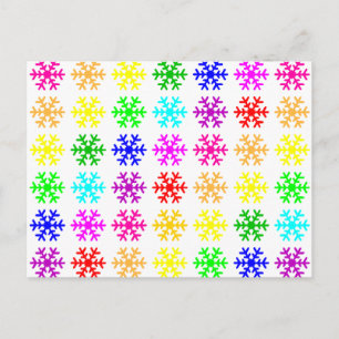 Cartão Postal Flocos de neve multicoloridos