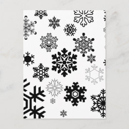 Cartão Postal Flocos de neve preto e branco