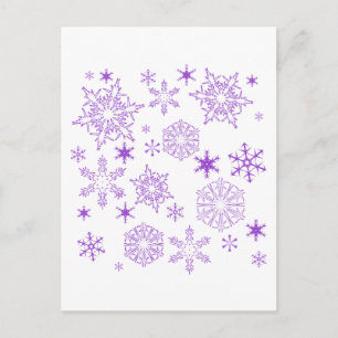 Cartão Postal flocos de neve roxos